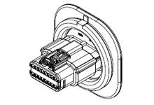 Noir des véhicules à moteur du verrou tournant 348404010 de cloison étanche de connecteurs de Molex de double rangée